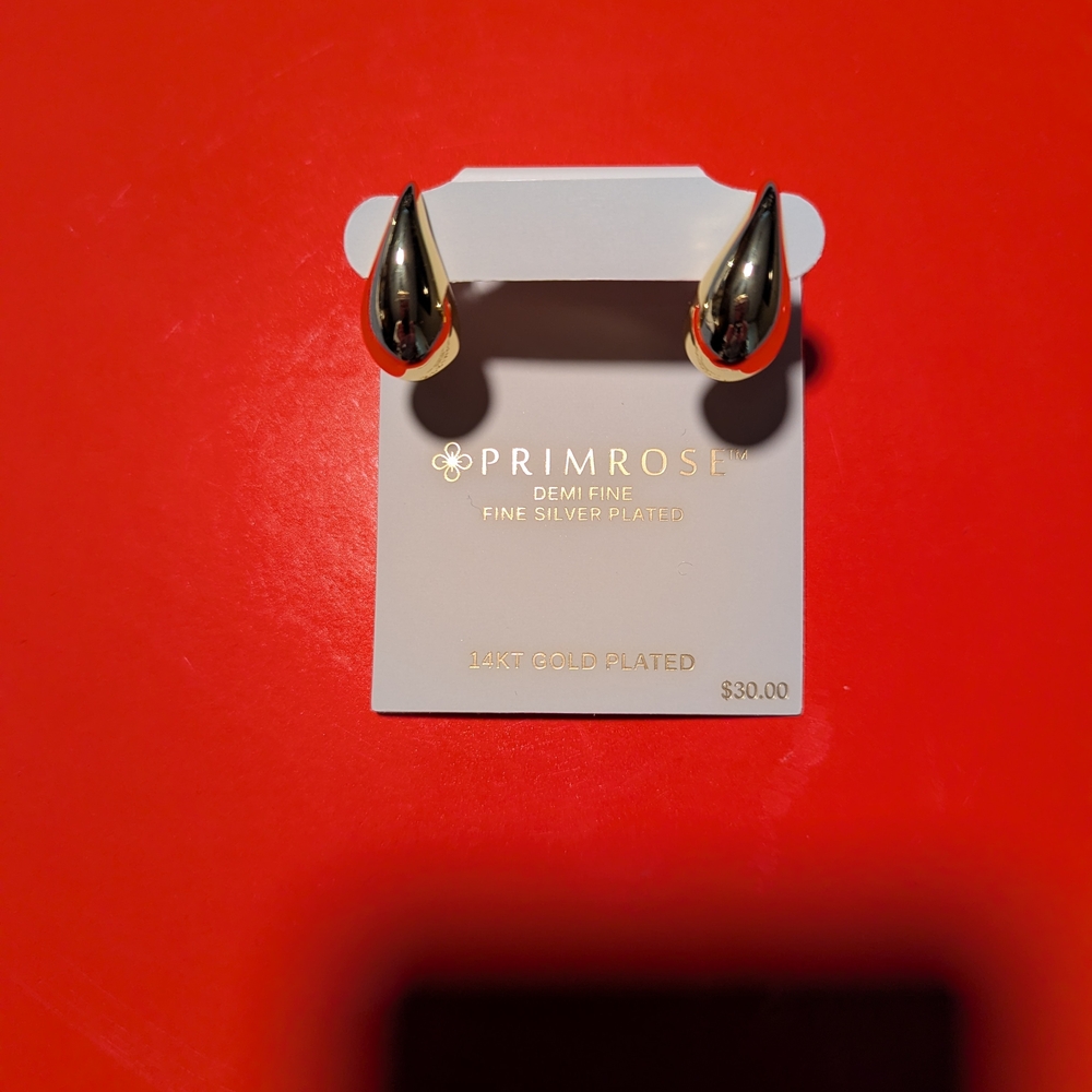 Primrose Gold and Silver Teardrop Earrings